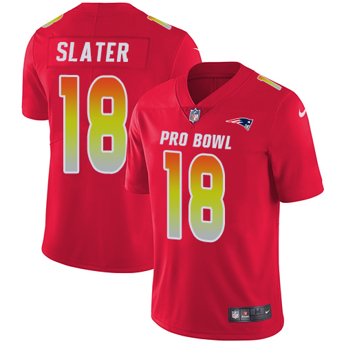 Nike Patriots #18 Matt Slater Red Men's Stitched NFL Limited AFC 2018 Pro Bowl Jersey